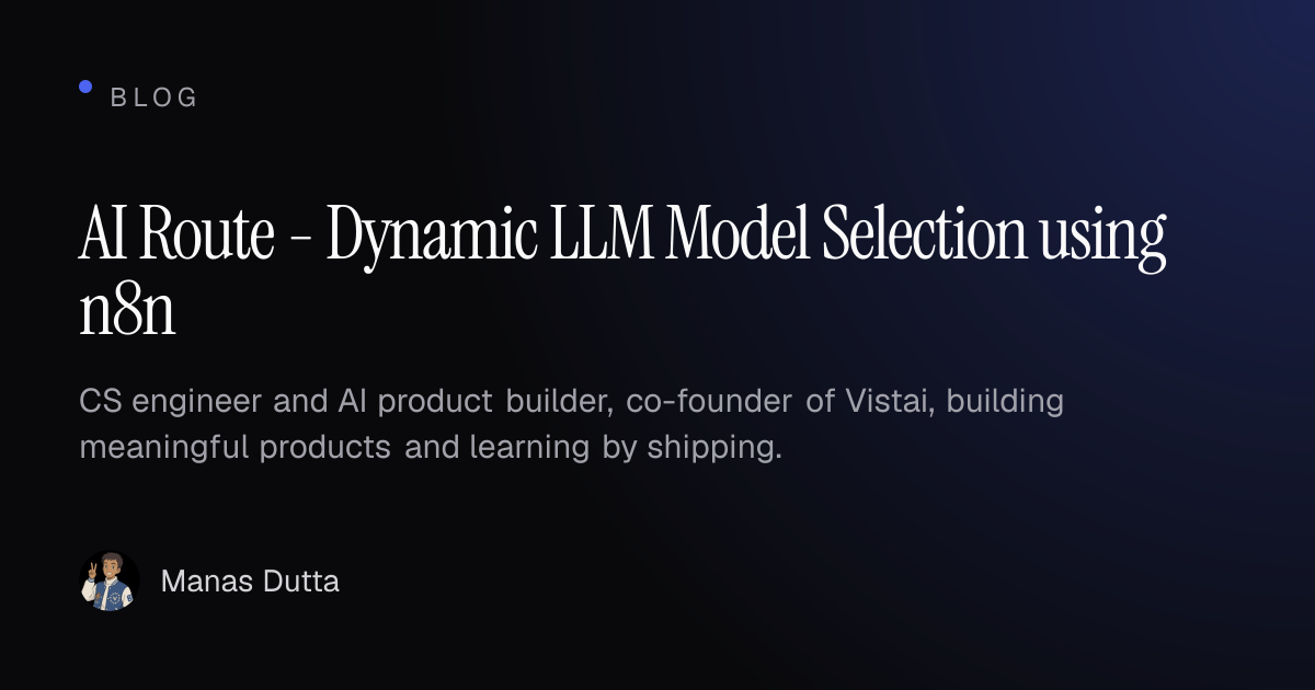 AI Route– Dynamic LLM Model Selection using n8n