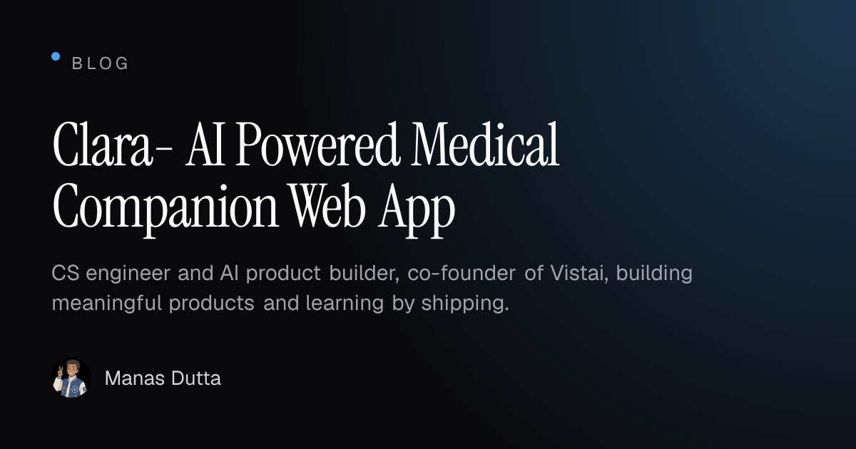 Clara- AI Powered Medical Companion Web App
