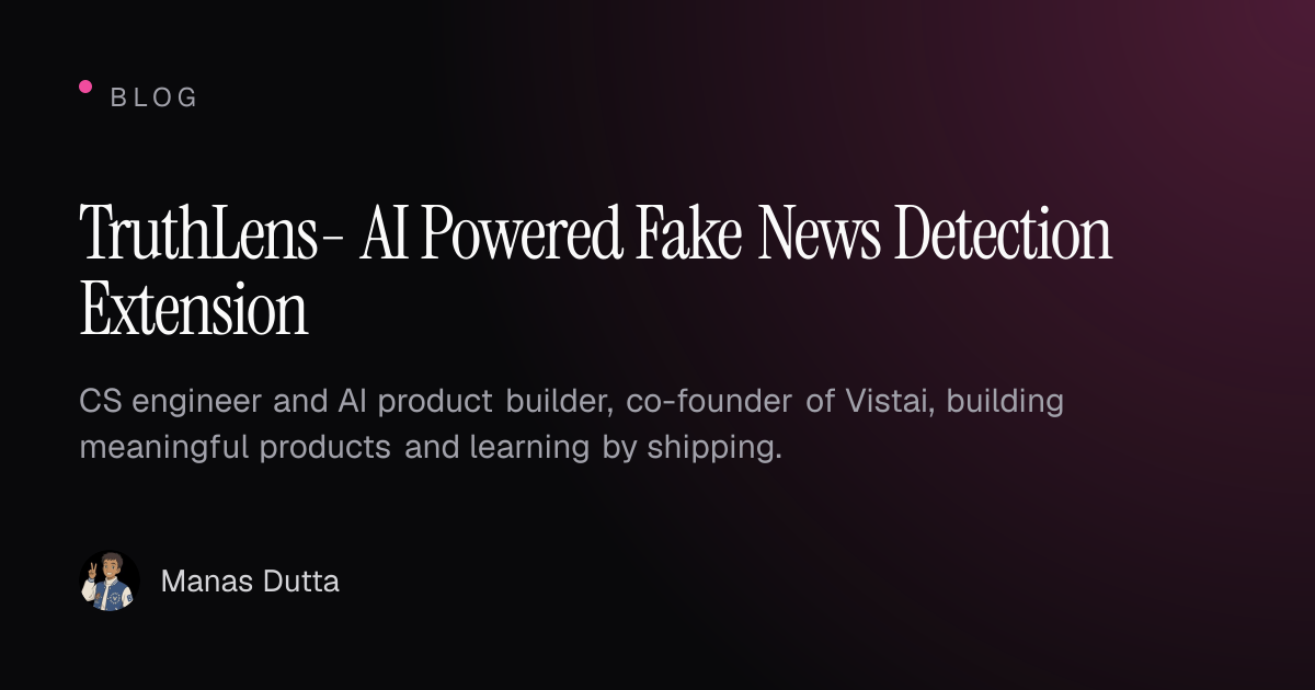 TruthLens- AI Powered Fake News Detection Extension