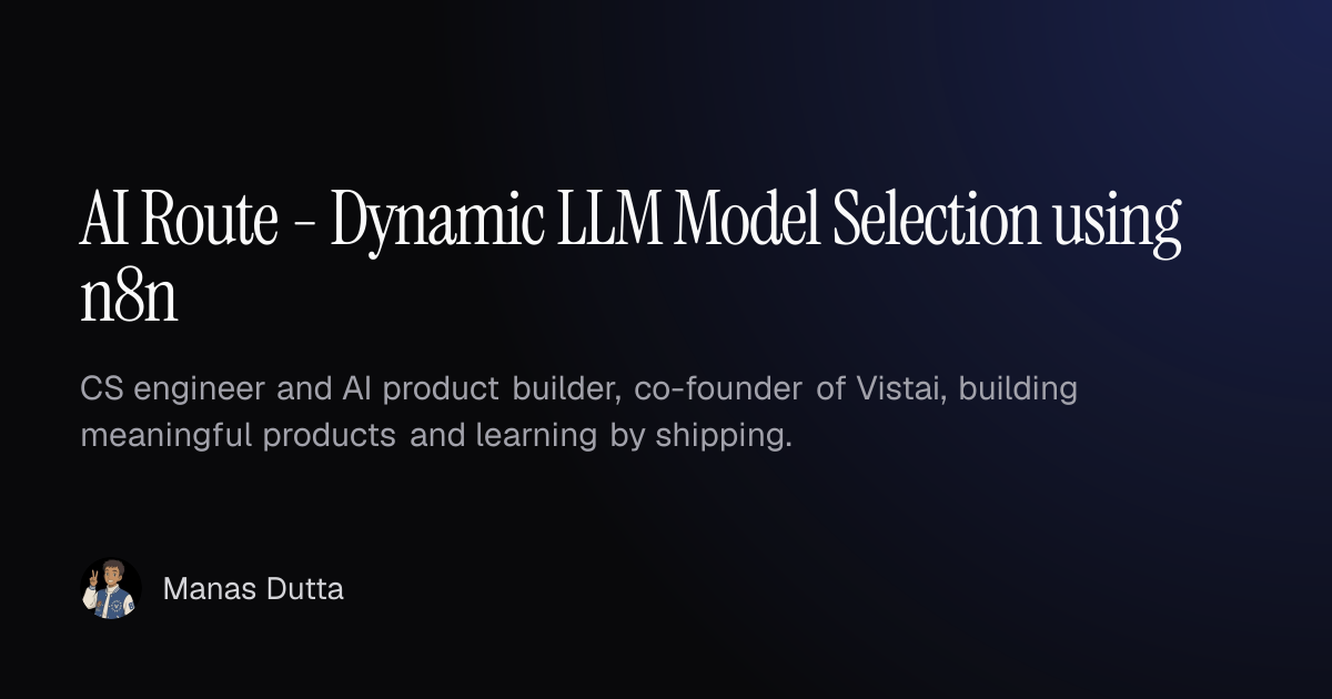 AI Route– Dynamic LLM Model Selection using n8n